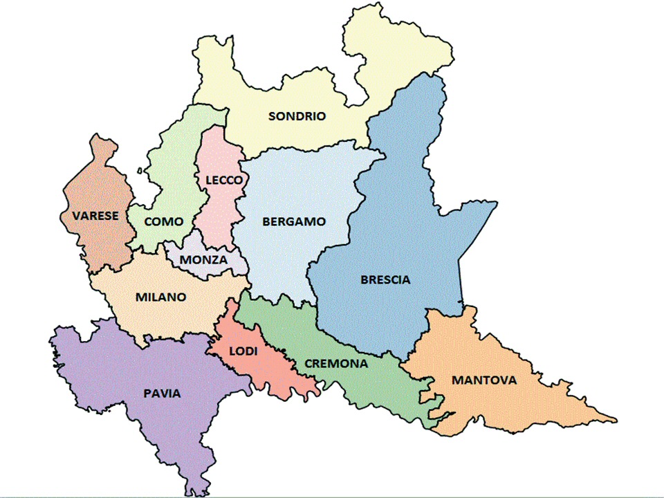 Le 12 AAT della Lombardia, i cui territori si identificano con i confini provinciali