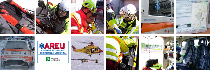 Composizione di immagine con particolari di vari interventi di soccorso 